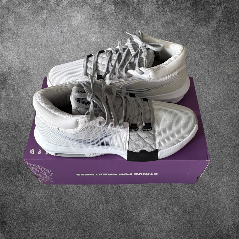 Nike Air Max LeBron Witness 8 Basketball Shoes Mens 13 White Grey FB2239-100